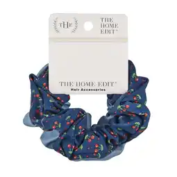 Walmart The Home Edit Scrunchie Hair Ties, Blue Faux Leather and Cherry Print, 2 Ct offer
