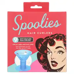 Walmart Spoolies Heatless 1 5/8 Soft Twist Hair Curler Roller, 9 Piece Set, Blue offer