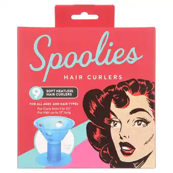 Walmart Spoolies Heatless 1 5/8 Soft Twist Hair Curler Roller, 9 Piece Set, Blue offer