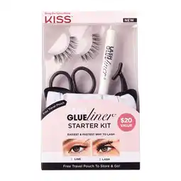 Walmart KISS Lash GLUEliner Starter Kit, 5 Piece Set, Clear, 1 Pair Of Lashes offer