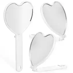 Walmart 3Pcs Handheld Mirrors Heart-shaped Mirrors Makeup Mirrors with Handle Portable Cosmetic Mirrors offer