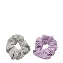 Walmart Hairitage Stylish Waffle Hair Scrunchie Purple and Gray, 2 PC offer