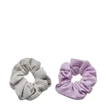 Walmart Hairitage Stylish Waffle Hair Scrunchie Purple and Gray, 2 PC offer