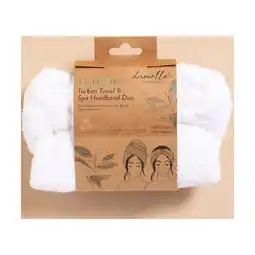 Walmart Danielle Creations 100% Cotton Hair Towel and Spa Headband Duo, White, Adult Sized offer