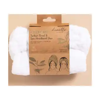 Walmart Danielle Creations 100% Cotton Hair Towel and Spa Headband Duo, White, Adult Sized offer