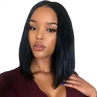 Walmart Dreparja Holiday Deals Bob Style Human Fiber Hair Wig Brazilian Wig Short Hair Cover offer