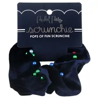 Walmart Packed Party Pops of Fun Navy Jumbo Velvet Hair Scrunchie, Ponytail Holder offer