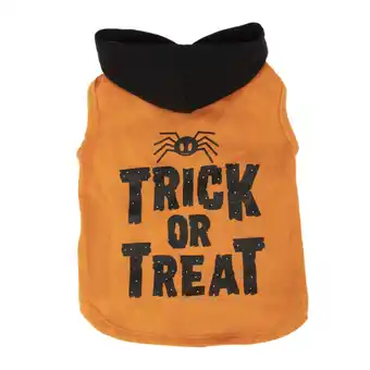 Walmart Vibrant Life Halloween Dog Clothes, Orange Trick or Treat Hoodie for Dogs or Cats, Small offer