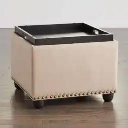 Walmart BrylaneHome 400 Lbs. Weight Capacity 22 Square Studded Ottoman offer