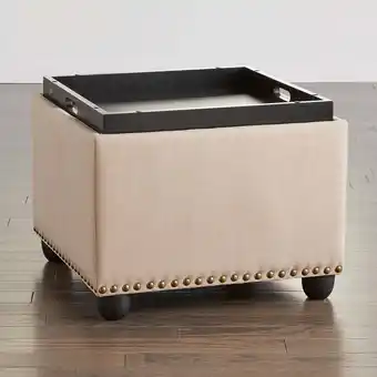 Walmart BrylaneHome 400 Lbs. Weight Capacity 22 Square Studded Ottoman offer