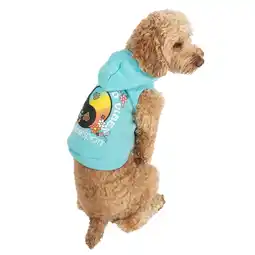 Walmart Justice Pet Polyester Printed Fleece Dog Hoodie, Turquoise, XS offer