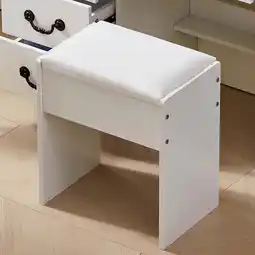 Walmart Caulitar Vanity Stool Chair Modern Dressing Stool for Makeup Vanity Piano Seat White offer