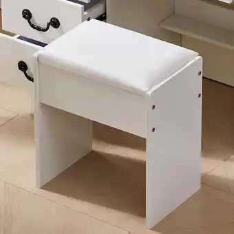 Walmart Caulitar Vanity Stool Chair Modern Dressing Stool for Makeup Vanity Piano Seat White offer