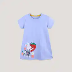 Walmart Cethrio Toddler Girls Dresses, Casual Short Sleeve Printed Cotton Summer Dresses Purple Size 4 T offer