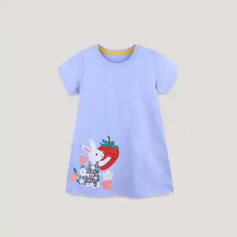Walmart Cethrio Toddler Girls Dresses, Casual Short Sleeve Printed Cotton Summer Dresses Purple Size 4 T offer