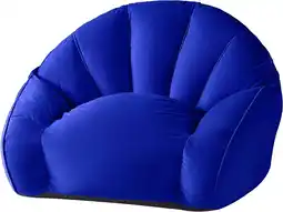Walmart Urban Shop Velvet Plush Bean Bag Sofa Chair for Kids & Adults, Blue, 27 D x 27 W 32 H offer