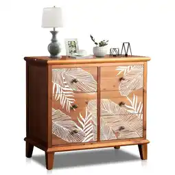 Walmart Ktaxon 6 Drawer Dressers Chests Sideboard Country Chests Solid Wood Retro Carved Entrance Cabinet offer