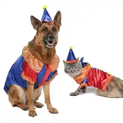 Walmart Vibrant Life Halloween Dog Costume and Cat Costume: Clown, Size Small offer