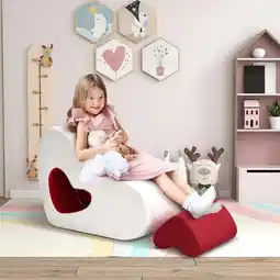 Walmart JP Outdoor Teddy Kid Sofa Chair, Modern Kid Couch with 100% Sponge Filling, White offer