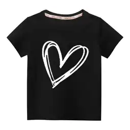 Walmart piuwrlz T-Shirt Boy and Girls Short Sleeve Printed Top Black Size 3 Years offer