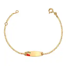 Walmart Jewelryweb Solid 14k Teen 5.5 Inch Enamel Cherry Tag Bracelet (6mm Wide) offer