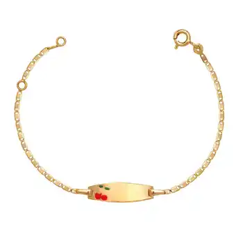 Walmart Jewelryweb Solid 14k Teen 5.5 Inch Enamel Cherry Tag Bracelet (6mm Wide) offer
