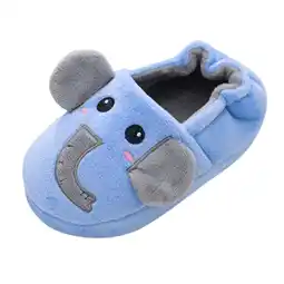 Walmart Toddler Kids Baby Warm Shoes Boys Girls Cartoon Soft-Soled Slippers Blue 5 Years-5.5 Years offer