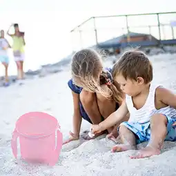 Walmart JilgTeok Children's Mesh Beach Storage Bucket Empty Yarn Small Round Box Portable Toy offer