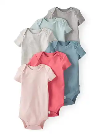 Walmart Little Planet by Carter's Baby Girl Organic Short Sleeve Bodysuits, 6-Pack, Newborn-24 Months offer