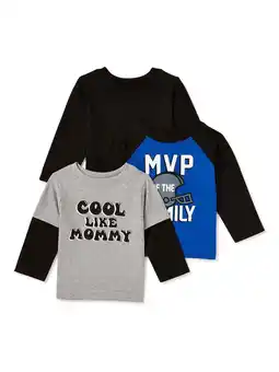Walmart Garanimals Long Sleeve Graphic Raglan Regular T-Shirt (Infant or Toddler) 3 Pack offer