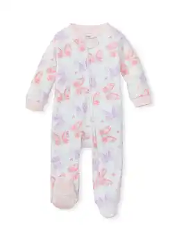 Walmart Burt's Bees Baby Newborn Baby Girl Organic Cotton Butterfly Buddies Sleep 'N Play Footed Pajamas offer