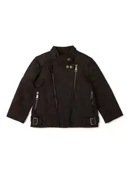 Walmart Urban Republic Toddler Boy Faux Suede Moto Jacket, Sizes 12M-4T offer