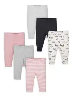 Walmart Wonder Nation Baby Girl Active Pants with Cuffs, 6-Pack, Sizes 0M-24M offer