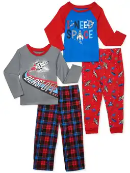 Walmart Cozy Jams Long Sleeve Crew Neck Graphic Pajamas (Infant or Toddler) 4 Piece Set offer