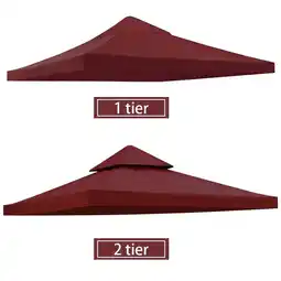 Walmart 1-Tier 10x10ft Gazebo Replacement Canopy Top Patio Pavilion Tent Sunshade Cover Burgundy offer