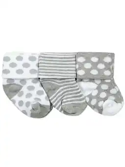 Walmart Jefferies Socks Baby Boys and Baby Girls Cotton Stripe Turn Cuff Socks, 3-Pack offer