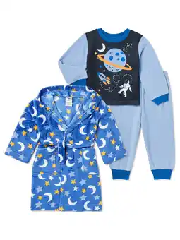 Walmart PJ & Me Toddler Boys' Pajama and Robe Set, 3-Piece offer