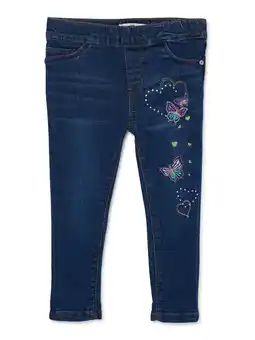 Walmart Wallflower Toddler Girl Denim Jeggings with Embroidery and Sequins, Sizes 2T-4T offer