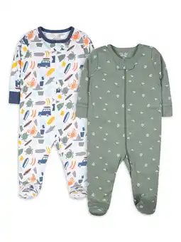 Walmart Little Star Organic Baby Boy 2Pk Sleep n Play, Size NB-9M offer