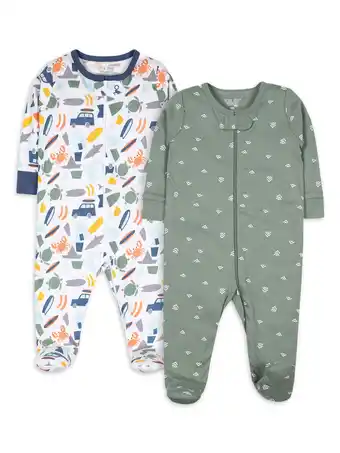 Walmart Little Star Organic Baby Boy 2Pk Sleep n Play, Size NB-9M offer