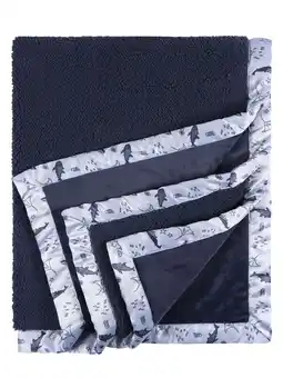Walmart Gerber Baby & Toddler Unisex Plush Blanket with Satin Trim, Coastal Calm offer