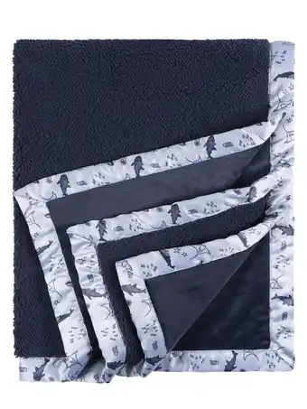 Walmart Gerber Baby & Toddler Unisex Plush Blanket with Satin Trim, Coastal Calm offer