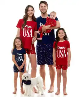 Walmart Derek Heart Boys’ and Girls’ Unisex Team USA Matching Family Pajamas Set, 2-Piece, Sizes XS-XL offer
