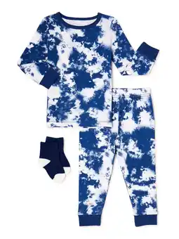 Walmart Sleep On It Baby Boy & Toddler Boy Tight Fit Pajama Set with Socks, Sizes 12M-4T offer