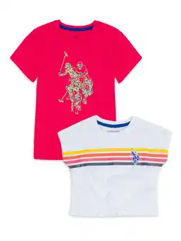 Walmart U.S. Polo Assn. Toddler Girl Short Sleeve T-Shirt Bundle, Sizes 2T-5T offer