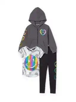Walmart Limited Too Toddler Girl Smiley Face Print Legging, Hoodie and T-Shirt, 3Pc Set, Sizes 2T-4T offer
