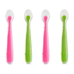 Walmart Munchkin Gentle Silicone Infant Spoons, Pink/Green, Unisex, 4 Pack offer