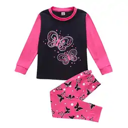 Walmart KTMKH Baby Kids Girls Long Sleeve Butterfly Printed Top And Pants Pajamas Set Outfit For 1-2 Years offer