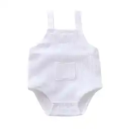 Walmart ZyeKqe Unisex Baby Boy Girl Clothes Sleeveless Romper Solid Color Jumpsuit Overall 1 Piece Outfit offer