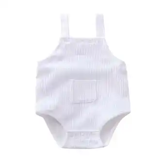 Walmart ZyeKqe Unisex Baby Boy Girl Clothes Sleeveless Romper Solid Color Jumpsuit Overall 1 Piece Outfit offer